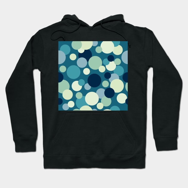 Spots and Dots Teal and Blue Hoodie by Blue-Banana